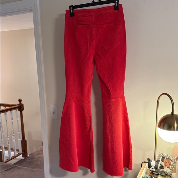 Free People Red Super Flared Pants Size 28 - Picture 8 of 10